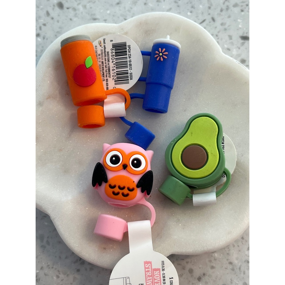 Set of Four Target Bulleye's Playground Straw Toppers